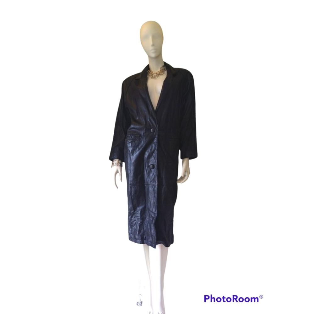 Outbrook Leather Trench Coat